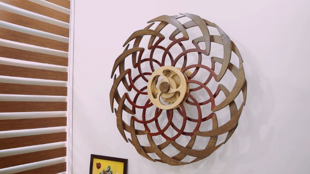 Art mural cinétique artisanal DejaVu - 10 heures de temps de fonctionnement - Aucune alimentation nécessaire Brown