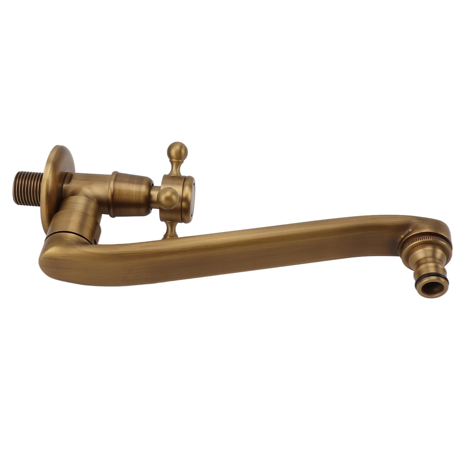 Grifo de jardín de cobre antiguo vintage con boquilla extendida, control de agua fría, resistente a la congelación, ideal para uso en exteriores