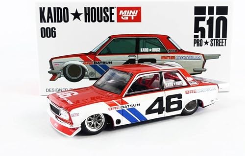 Miniatura 5 de TSM Modelo Datsun 510 Pro Street Versión 2 #46 BRE Rojo y Blanco (Diseñado por Jun Imai) Kaido House 1/64 Modelo de auto fundido a presión por True