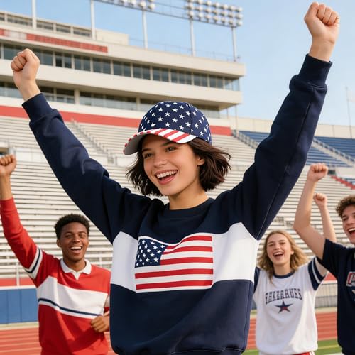 Image of IZUS Men's USA-Flag-Embroidered Baseball-Cap Washed-Cotton Dad-Tracker-Hat American-Independence-Day
