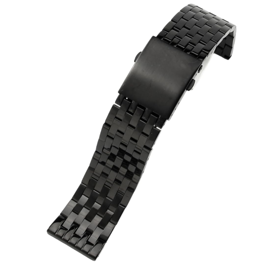 Bracelet montre acier inoxydable robuste 7 perles à interface plate - 8
