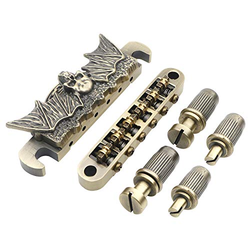 Unxuey Ensemble de cordier et chevalet tune-o-matic en bronze pour guitare électrique Les Paul à 6 cordes - Les Beatles, Paul McCartney, John Lennon, RIngo Starr, George Harrison Unxuey Ensemble de cordier et chevalet tune-o-matic en bronze pour guitare électrique Les Paul à 6 cordes