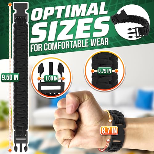 Tactical Paracord Bracelets for Men – Survival Paracord Bracelet for Daily Wearing with Nylon Cord Wristband – Elegant Hand Accessory with Quick-Release Buckle for Camping, Hiking, Outdoor Adventures2