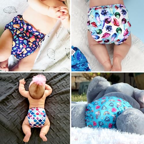 Image of Mama Koala 1.0 Cloth Diapers for Babies, 6 Pack Pocket Shell Only (NO Inserts) - One Size Washable and Reusable Pocket Diapers for Newborns and Toddlers - 160091
