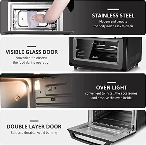 Gevi Air Fryer Toaster Oven Combo, Large Digital LED Screen Convection Oven with Rotisserie and Dehydrator, Extra Large Capacity Countertop Oven with Online Recipes