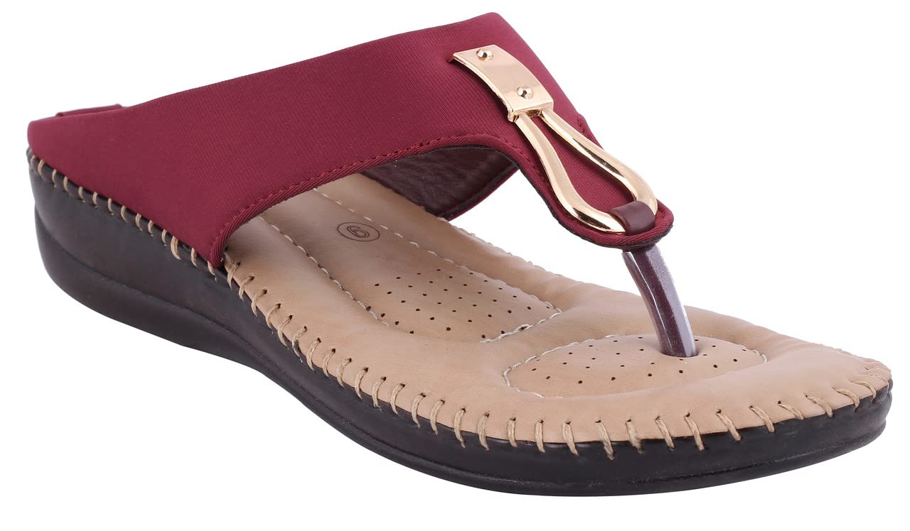 HEALTH FIT Womens Soft Orthopedic Slippers with Memory Foam-8 Cherry (B09ZBLD6D8) Amazon Price History, Amazon Price Tracker