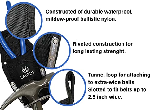Lautus Nylon Plier Holster And Heavy Duty Steel Loop Hammer Holder, Tool Holder #TOP3