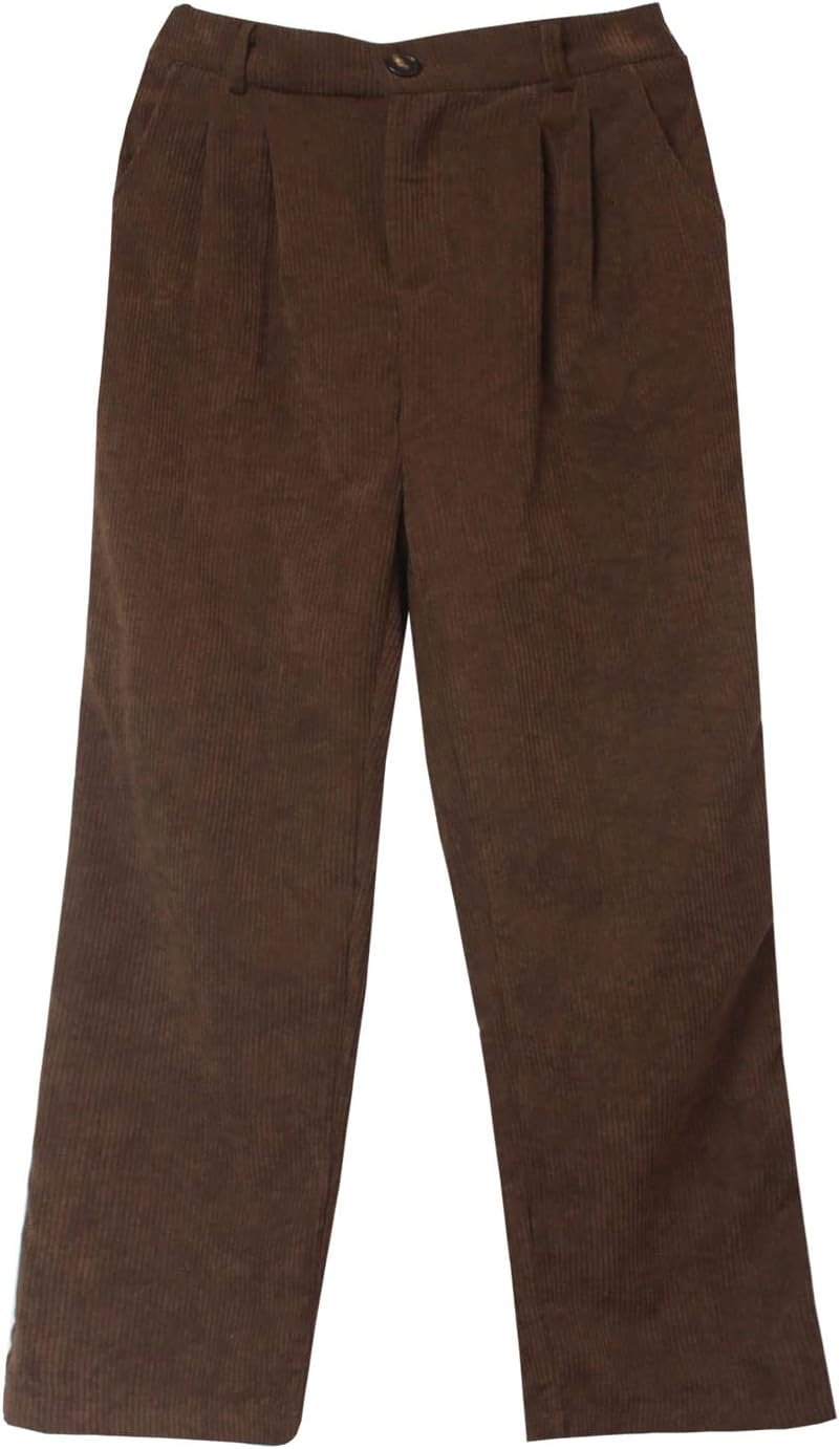 Women's Vintage High Waisted Straight Leg Corduroy Pants Trouser - Image 6