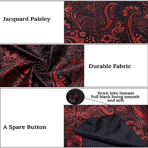 Men's Silk Vests Formal Dress Suit Vest Tie Set For Wedding Satin Burgundy Red Waistcoat Sleeveless Jacket Casual Top 5
