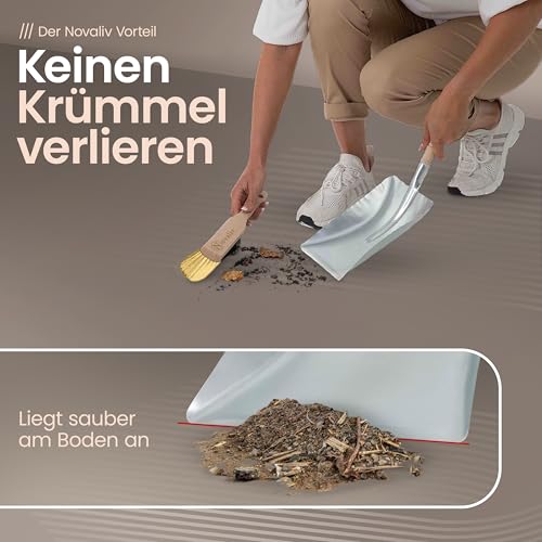 Novaliv 4X Kehrblech Set Kehrblechgarnitur Handfeger FEINE KUNSTBORSTEN und Kehrblech Metall Silber verzinkt Kehrblechbesen zum Aufkehren Handkehrset Kehrblechset Kehrschaufel Feger und Kehrblech – Bild 4
