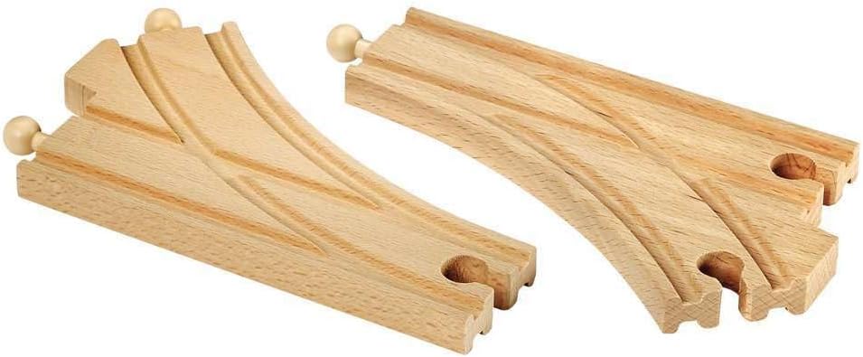 BRIO World - 33346 Curved Switching Tracks | 2 Piece Toy Train Accessory for Kids Ages 3 and Up
