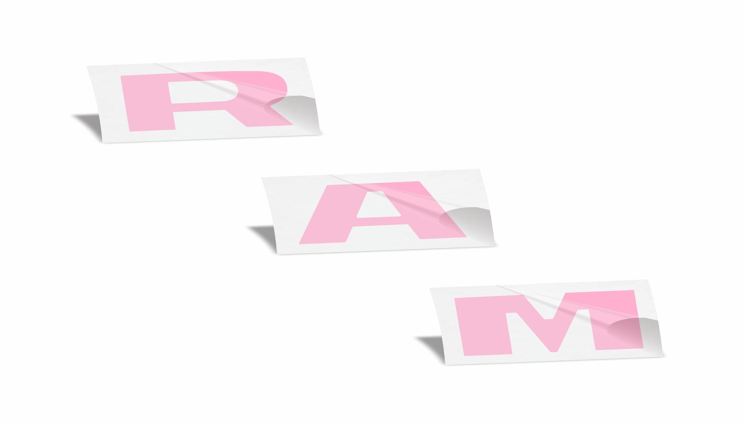 RAM Tailgate Emblem Overlay Decal Stickers 2025 Ram 1500 (Color: Pink)