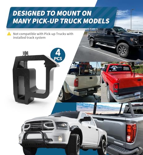 Image of MaxxHaul 50843 Mounting Clamps - 4 PCS - For MaxxHaul 50613 /50614 / 50621 Aluminum Truck Racks