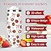 Rngmsi UV DTF Cup Wrap - 3 Set Strawberry UV DTF Cup Wrap for 40 oz Tumbler, Pink Red Berry Bow Flower Uvdtf Decals for Girls Women, Cute Sweet Waterproof Rub on Transfer Stickers, DIY Crafts