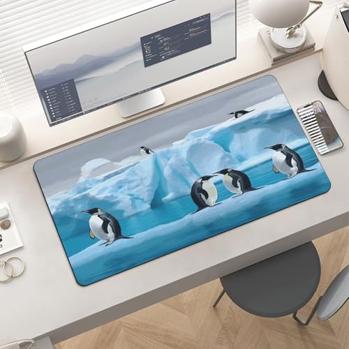 Penguins On The Iceberg Desk Pad Large Office Desk Mat miniatura 6