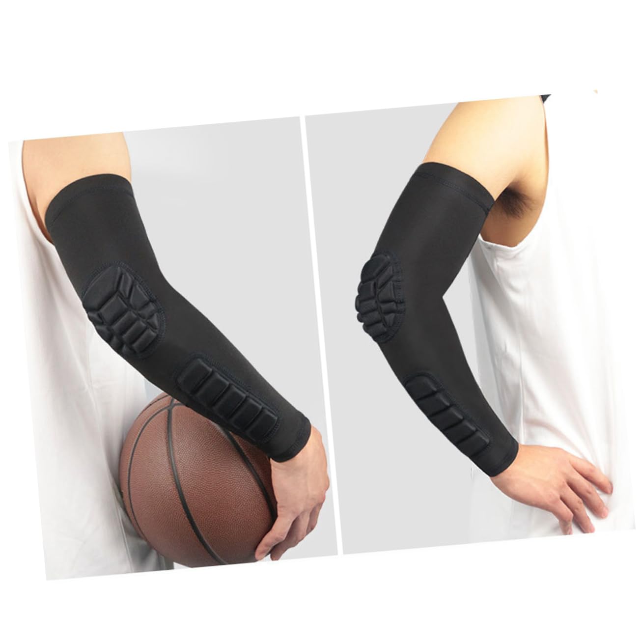 SAFIGLE 1Pc Compression Elbow Sleeve Elastic Collision Forearm Protector for Sports Suitable for Basketball Football Badminton Weight Limit Black