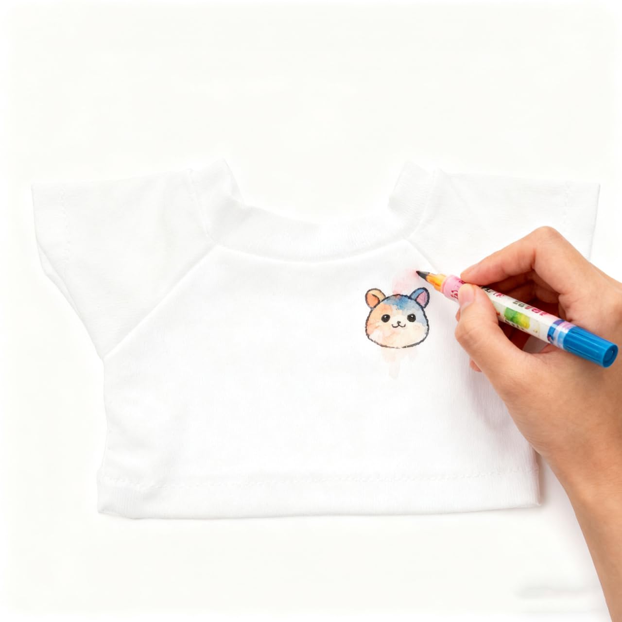 Homoyoyo 5-Pack Miniature Bear T-Shirts (8CM) Plain White Blank Vests for 9-Inch Small Soft Toy Stuffed Animals for DIY Personalising Craft Clothes Washable Outfit for Mini Plushies for Pretend Play - Image 4