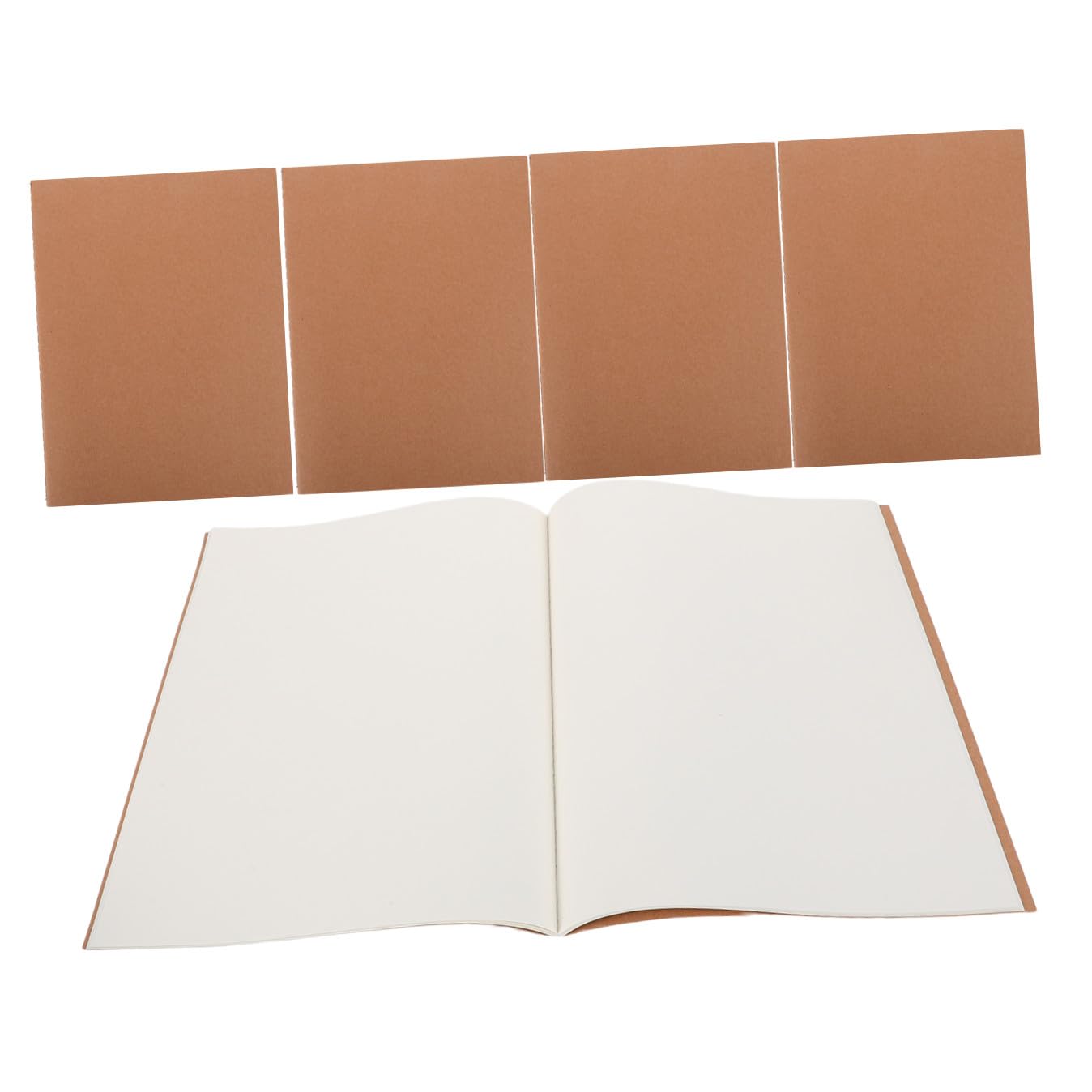Blank Sketch Book A4 5 Pezzi, Quaderno per Disegno 36 Fogli | Carta da Disegno, Unlined Notebook per Scuola e Lavoro, Decorazioni Scuola, Cover Kraft
