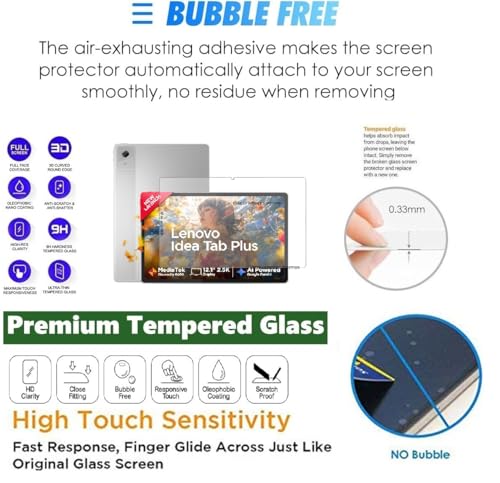 Image of Bigil Tablet Tempered glass Screen Protector Guard for Lenovo Idea Tab Plus 12.1 inch