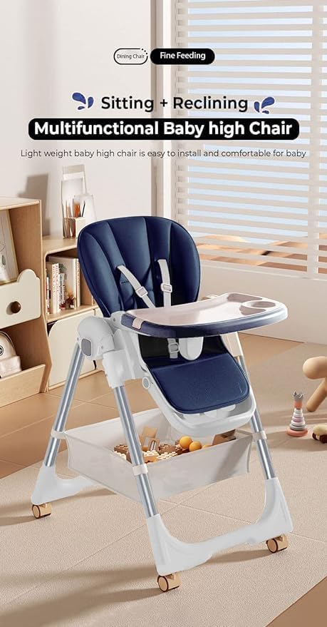 Image of Multifunction 6 in 1 Baby High Chair, Modern Safe & Compact Baby Highchair, Easy to Clean, Removable Tray, Easy to Assemble, 6 Options 3 Seat Positions