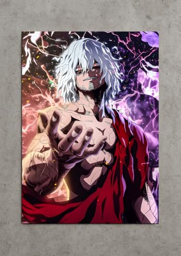 Image of NIJUKA Anime Printed A4 Size Metal sheet Poster For Home And Room Decoration | For Anime Art Fans Boys And Girls (Tomura Shigaraki New Power)