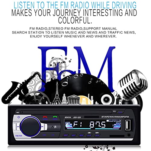 Digital Car Stereo - Single-Din Car Stereo Bluetooth In Dash with Remote Control - Receivers USB/SD/Audio - MP3 Player/FM Radio by Kidcia - Image 3