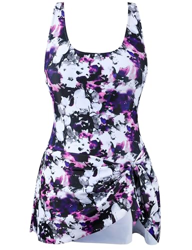 Hilor Women's Underwire One Piece Swimdress Tummy Control Swim Dress Bathing Suits Slimming Skirt Swimsuits2