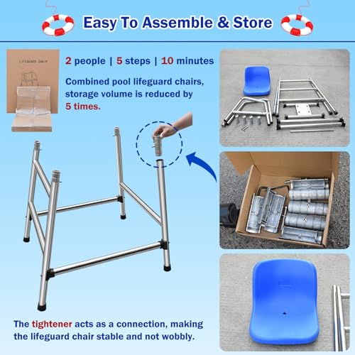 Silla de Vigía para Salvavidas de Acero Inoxidable miniatura 5