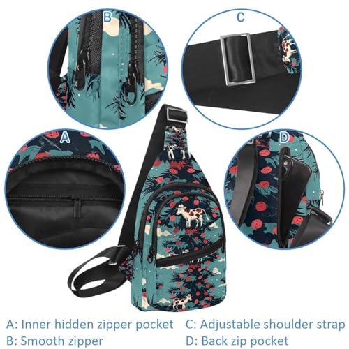 Bolsa bandolera navideña de muñeco de nieve con diseño casual ajustable 4