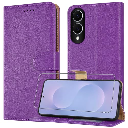 Étui anti-RFID Galaxy S25 Edge violet en cuir pour sécuriser vos cartes