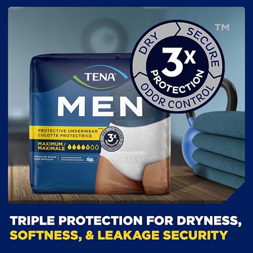 Image of Tena Men Maximum Incontinence Underwear, White, S /M 25-34in, 80 ct