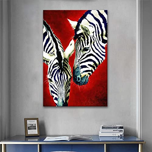 Canvas Wall Art Colorful Zebra Framed Oil Paintings On Canvas Wall Art Abstract Art Canvas Paintings Wall Art Hand Paint Wall Decor For Bedroom Living Room Home Wall Decorations 12X18Inch #TOP2