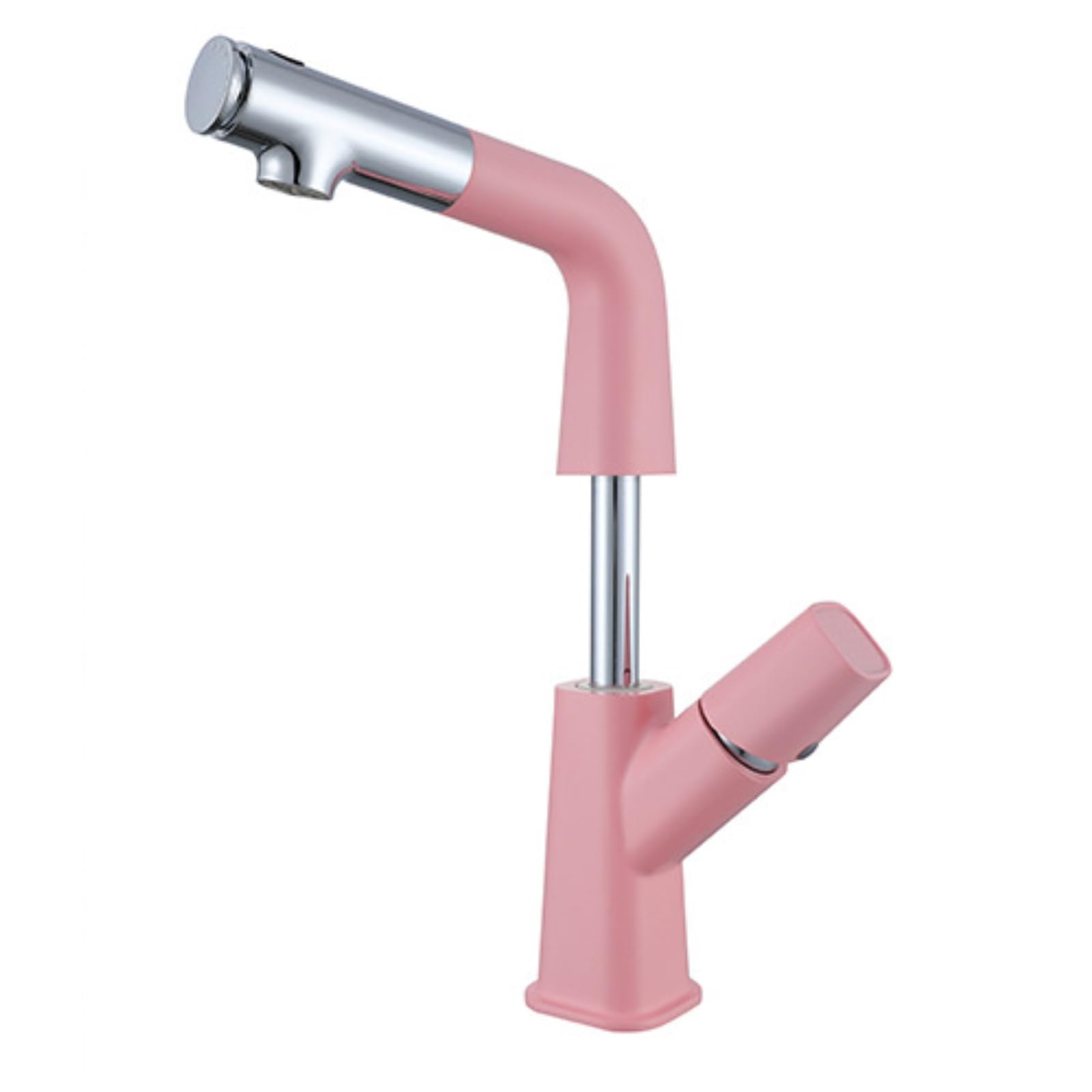Grifo Extraíble para Lavabo Grifo Monomando Grifería de Baño Mezclador de Agua con Alto Tipo Cisne Control con una Mano Material Metálico Apto, color to 8, Moderno Minimalista