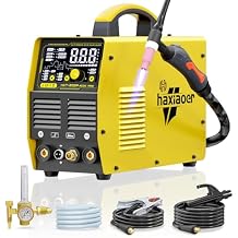 HAXIAOER 200A AC DC TIG Welder with Pulse, [Large LED Display] 6 In 1 Aluminum TIG Welder With AC Pulse TIG/AC TIG/DC Pulse TIG/HF TIG/ARC/Spot TIG, 220V