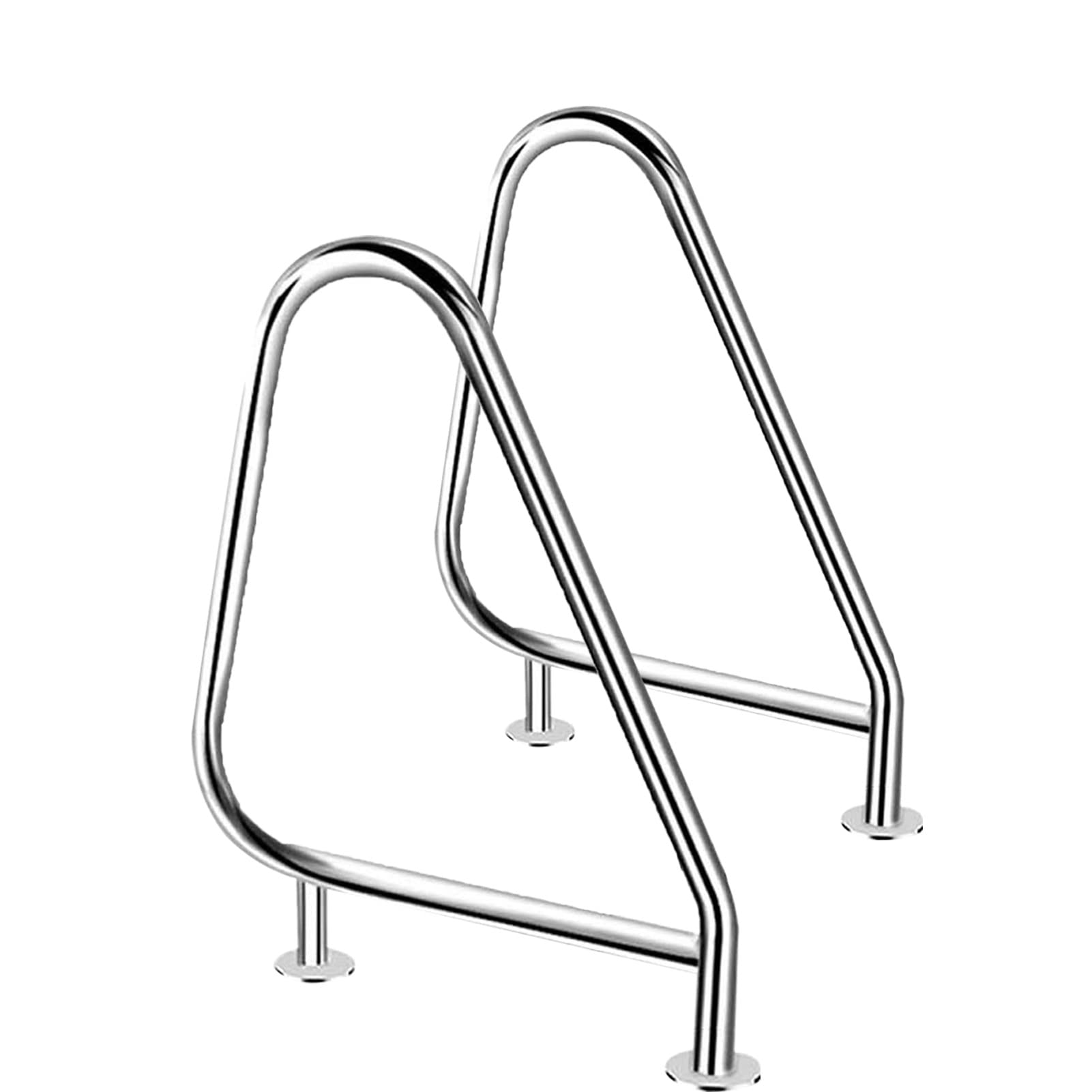 Mains courantes de piscine extérieure en inox au design épuré