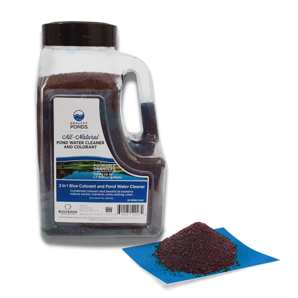 Healthy Ponds Pourable Granules 2-in-1 Dye and Pond Water Cleaner Treats 1.7 Million Gallons, Blue