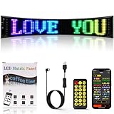 Scrolling Bright Advertising LED Signs, 23.43''x4.72'' USB 5V Bluetooth APP Control Custom Text Pattern Animation Flexible Programmable LED Sign Display, for Parties Birthdays Car Bar