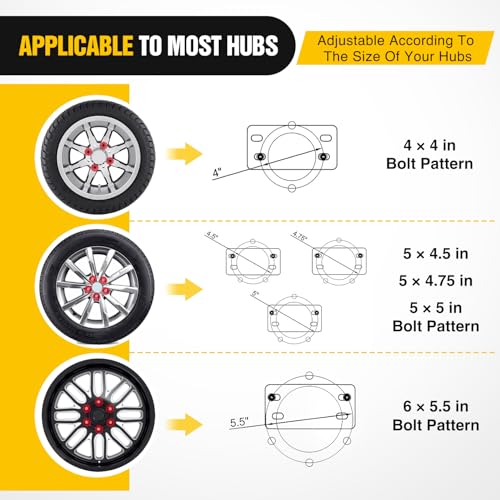 Image of Nilight Spare Tire Carrier Trailer Spare Tire Mount Boat Trailer Carrier Bracket Utility Trailer Accessories Fits 4 & 5 & 6 Lugs Trailer Wheels on 4 inch 4.5'' 4.75'' 5'' and 5.5'' Bolt Patterns 150 Lbs