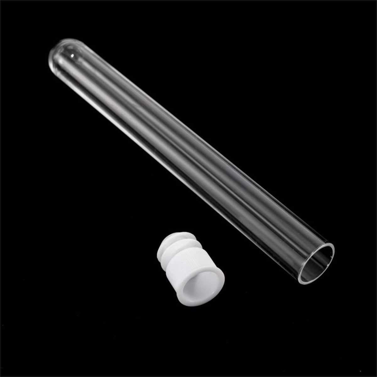 20Pcs Clear Plastic Test Tubes With White Push Caps, 12x100mm Sample Storage Tube Plastic Tubes With Lids For Laboratory Jewelry Beads Powder Spice Liquid Candy Storage