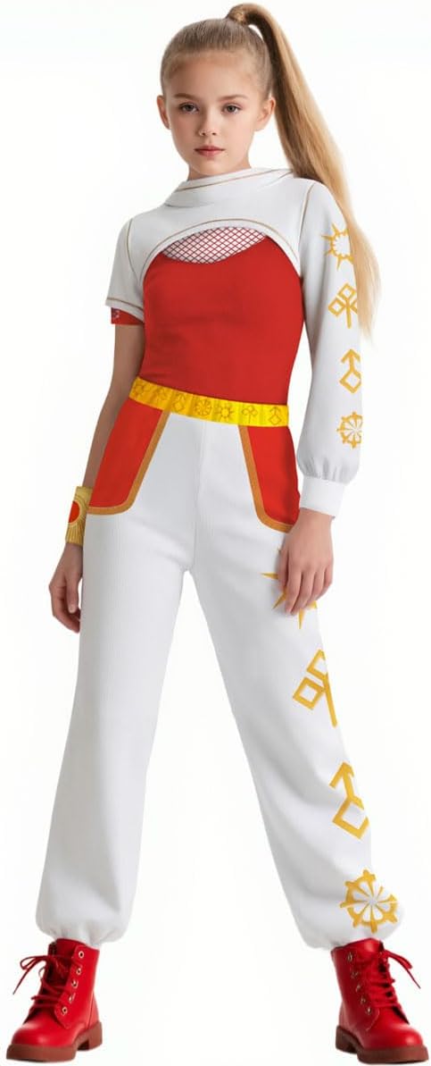 Kids Girls Zombies Character Costume with Wristband, 4-14 Years