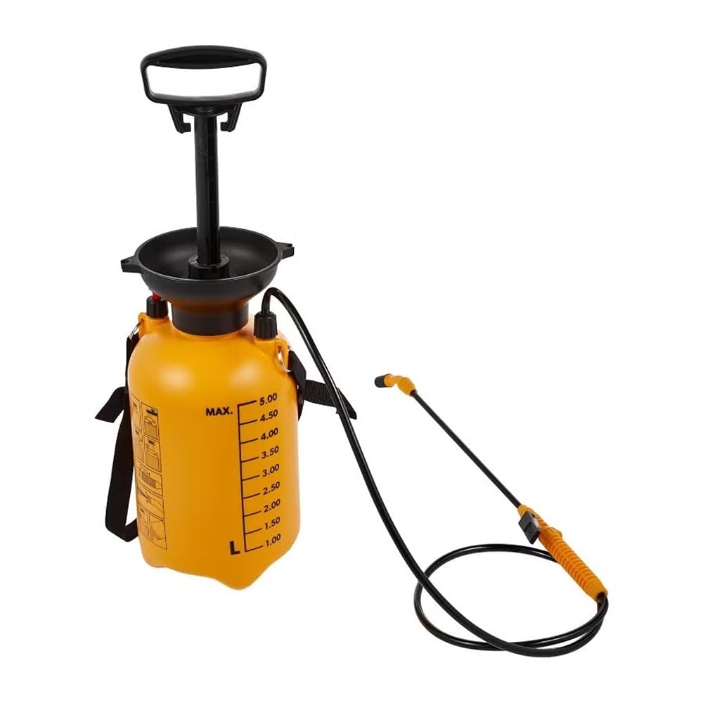 5L Garden Pump Sprayer | Pressure Sprayer with Adjustable Brass Nozzle, 2.5 Bar Capacity & Comfortable Shoulder Strap for Gardening, Farming & Pest Control