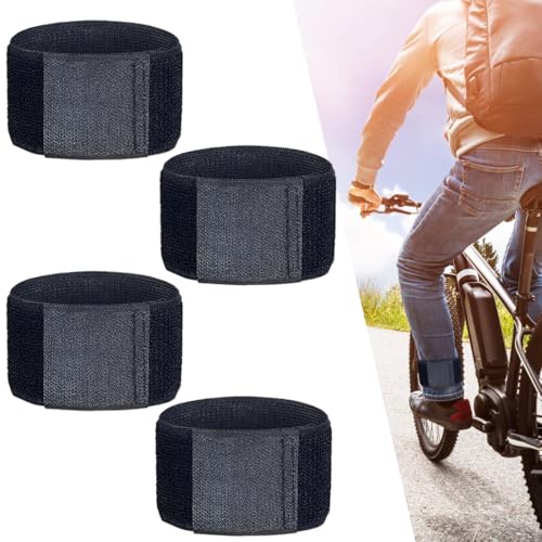 WUSJCOF Clips De Vélo Hautement Élastiques, 4 Paires, Serre Velo, Pince Pantalon, Attache Rapide Chaine Velo, Sangle Cheville Polyvalente Légère, Pour...