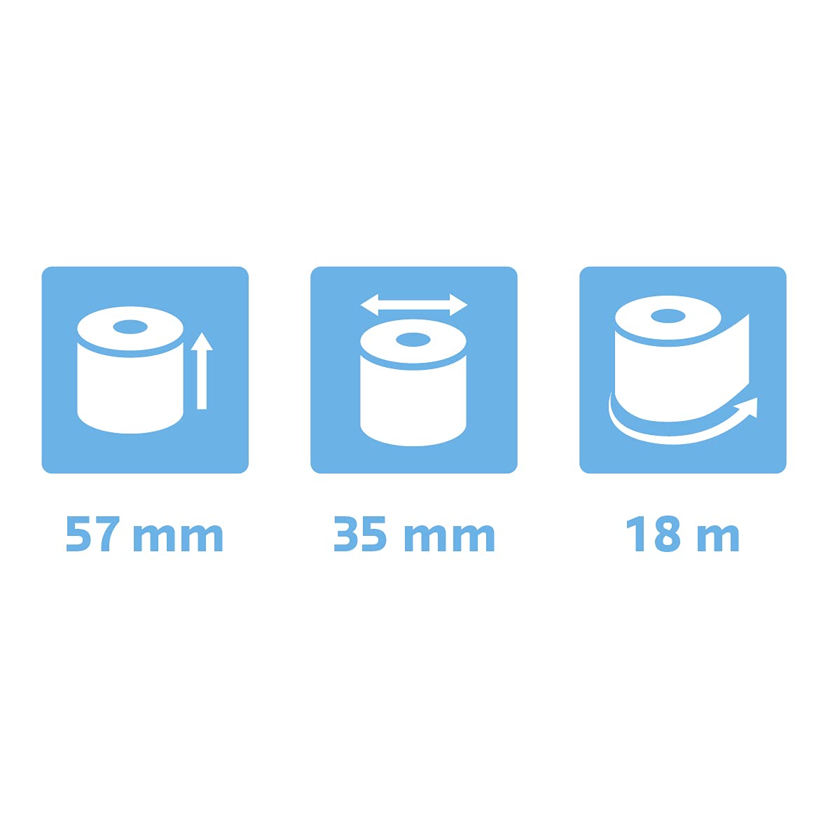 Exacompta 44809E - Caja de 50 bobinas económicas para tarjeta bancaria (57 x 35 mm, papel térmico 44 g/m2, sin BPA, color blanco