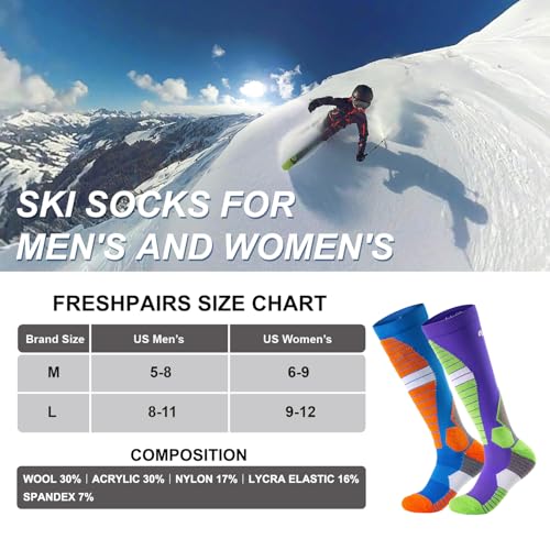Thermal Ski Socks – Moisture-Wicking, Cushioned, Warm Winter Socks for Skiing & Snowboarding, Cold Weather Socks2