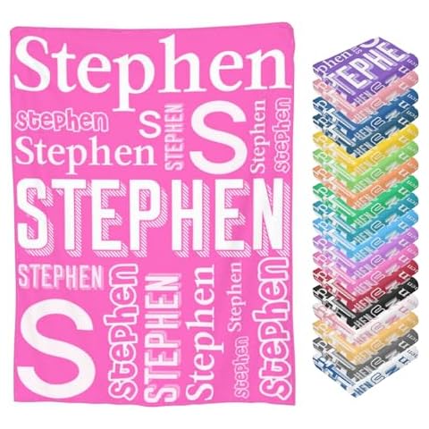 HOFMOY Name Blankets Personalized Gifts for Kids Adults Toddler Boys Girls Custom Name Blanket Customized Kids Christmas Birthday Gifts Cover