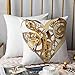 Microfibre Coussin d'oreiller,Décor industriel, coeur complexe physique corps structure complexe de l'amour Techno Romance Print, Golden ,aie d'oreiller Housses de Coussin décor à la Maison 45 x 45 cm
