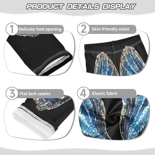 Two Seashells Blue Ocean Girls Casual Leggings for Kids Printed Long Pant Bottoms Stretch and Soft3