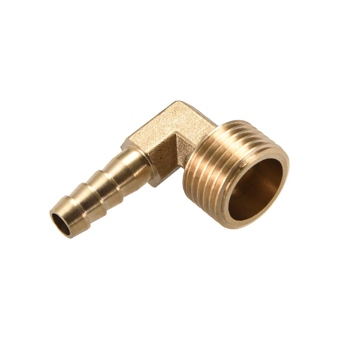 Sourcing Map 5pcs Raccord Cannelé Tuyau En Laiton Coude à 90 Degrés 6mm Barbelé X 1/4 PT Connecteur Adaptateur De Tuyau Mâle