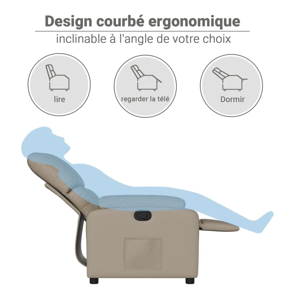 vidaXL Fauteuil inclinable Cappuccino Similicuir