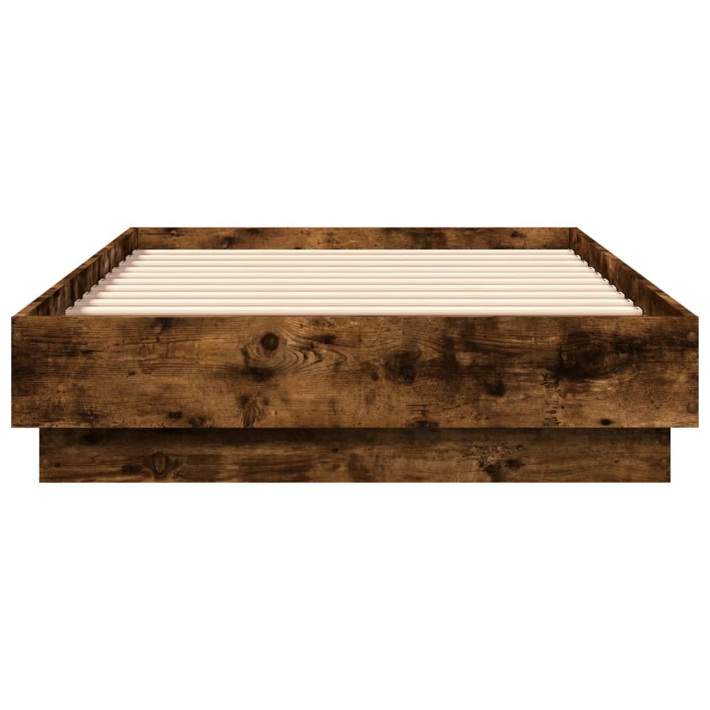 Z podświetleniem LED RGB z drewnopochodnej płyty do sypialni Brąz 90x190 cm